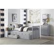 Lexicon Orion Wood Twin Bed with 2 Storage Drawer Trundle Bed in Gray