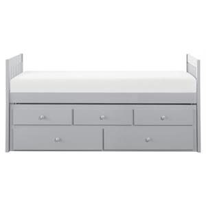 Lexicon Orion Wood Twin Bed with 2 Storage Drawer Trundle Bed in Gray