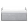 Lexicon Orion Wood Twin Bed with 2 Storage Drawer Trundle Bed in Gray