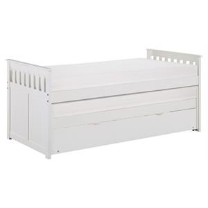 Lexicon Galen 81.5&quot Transitional Wood Twin/Twin Bed with Twin Trundle in White