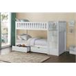 Lexicon Galen Reversible Step Storage Wood Bunk Bed with Storage Boxes in White