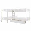 Lexicon Galen Transitional Wood Corner Bunk Bed with Storage Boxes in White