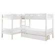 Lexicon Galen Transitional Wood Corner Bunk Bed with Storage Boxes in White