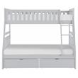 Lexicon Orion Transitional Wood Twin over Full Bunk Bed with Storage Box in Gray