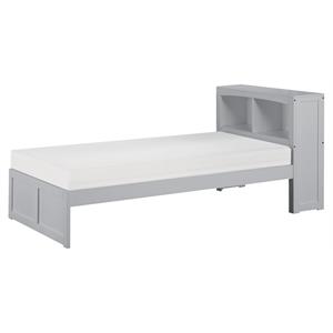 Lexicon Orion 88.5&quot Transitional Wood Twin Bookcase Bed in Gray