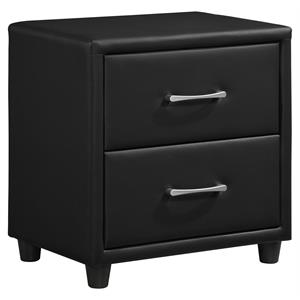 Lexicon Lorenzi 2-Drawers Contemporary Wood Nightstand in Black