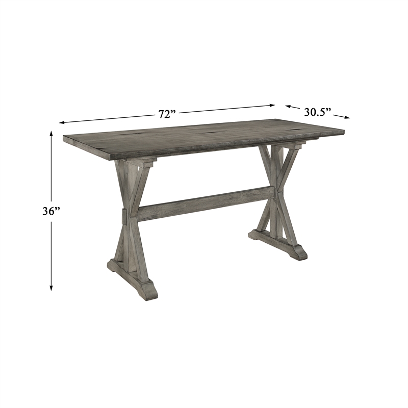 Lexicon Amsonia 5-Piece Wood Counter Height Dining Set in Distressed Gray/Black