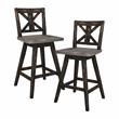 Lexicon Amsonia 5-Piece Wood Counter Height Dining Set in Distressed Gray/Black