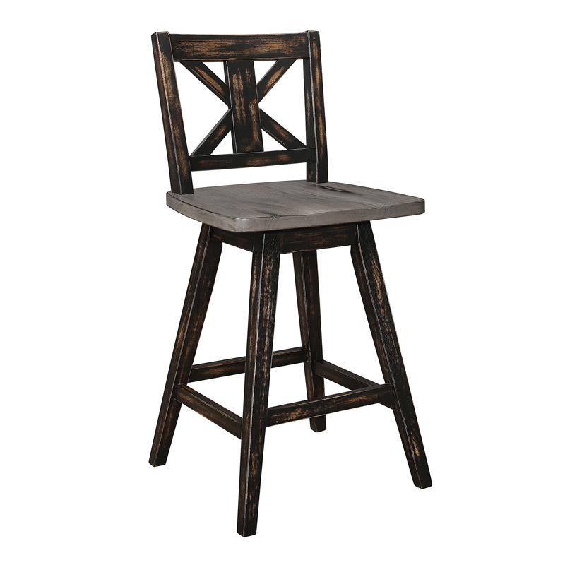 Lexicon Amsonia 5-Piece Wood Counter Height Dining Set in Distressed Gray/Black