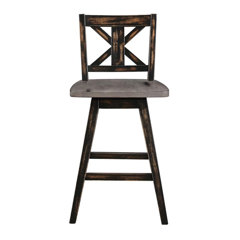Lexicon Amsonia 5-Piece Wood Counter Height Dining Set in Distressed Gray/Black