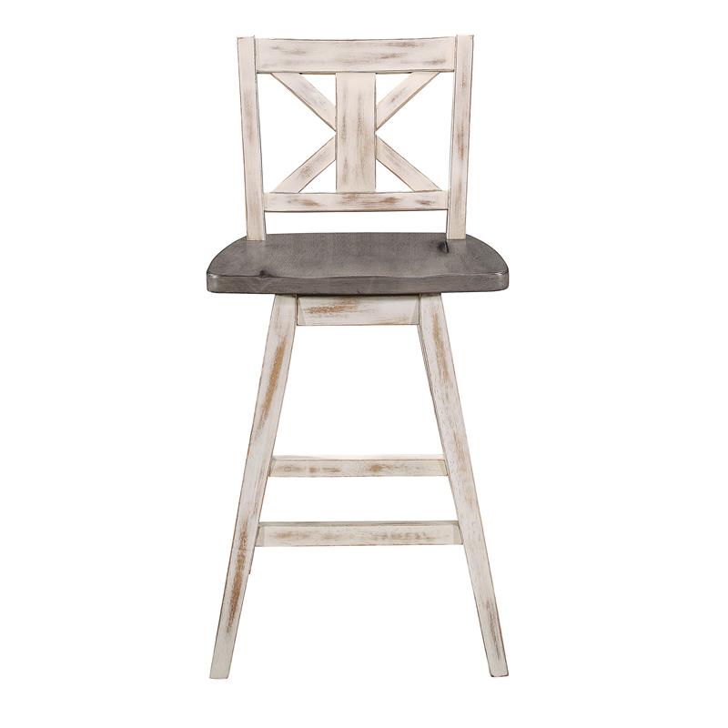 Lexicon Amsonia 5-Piece Wood Counter Height Dining Set in Distressed Gray/White