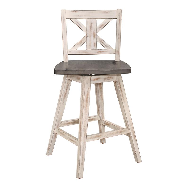 Lexicon Amsonia 5-Piece Wood Counter Height Dining Set in Distressed Gray/White