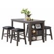 Lexicon Timbre 5-Piece 3-Shelf Wood Counter Height Dining Set in Gray/Black