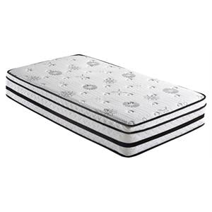 Lexicon Homelegance Bedding 12&quot Modern Fabric Twin Hybrid Mattress in White