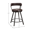 Lexicon Appert Metal Swivel Counter Height Chair in Brown (Set of 2)