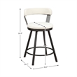Lexicon Appert Metal Swivel Counter Height Chair in White (Set of 2)