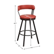 Lexicon Appert Metal Swivel Pub Height Chair in Mottled Silver/Red (Set of 2)