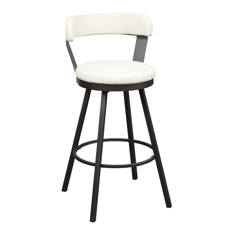 Lexicon Appert Metal Swivel Pub Height Chair in Mottled Silver/White (Set of 2)