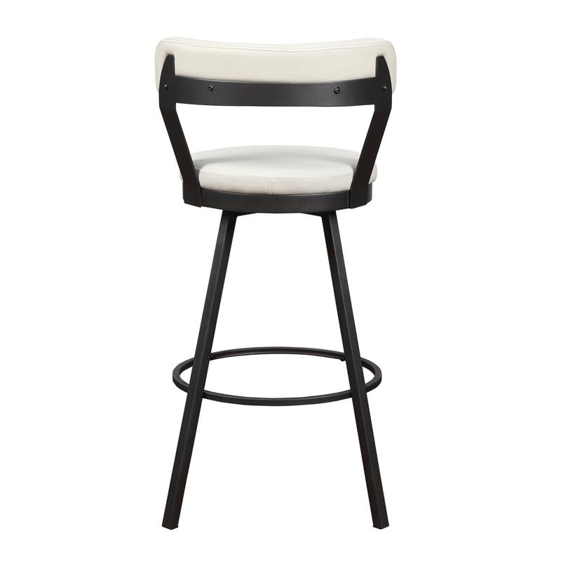 Lexicon Appert Metal Swivel Pub Height Chair in Mottled Silver/White (Set of 2)