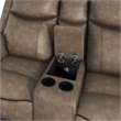Lexicon Aram Transitional Microfiber Double Glider Reclining Love Seat in Brown