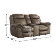 Lexicon Aram Transitional Microfiber Double Glider Reclining Love Seat in Brown