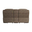 Lexicon Aram Transitional Microfiber Double Glider Reclining Love Seat in Brown
