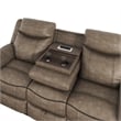 Lexicon Aram Microfiber Double Reclining Sofa with Cup Holders in Brown