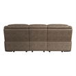 Lexicon Aram Microfiber Double Reclining Sofa with Cup Holders in Brown