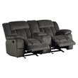 Lexicon Laurelton Microfiber Double Glider Reclining Love Seat in Chocolate
