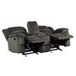 Lexicon Laurelton Microfiber Double Glider Reclining Love Seat in Chocolate