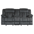 Lexicon Laurelton Microfiber Double Glider Reclining Love Seat in Charcoal