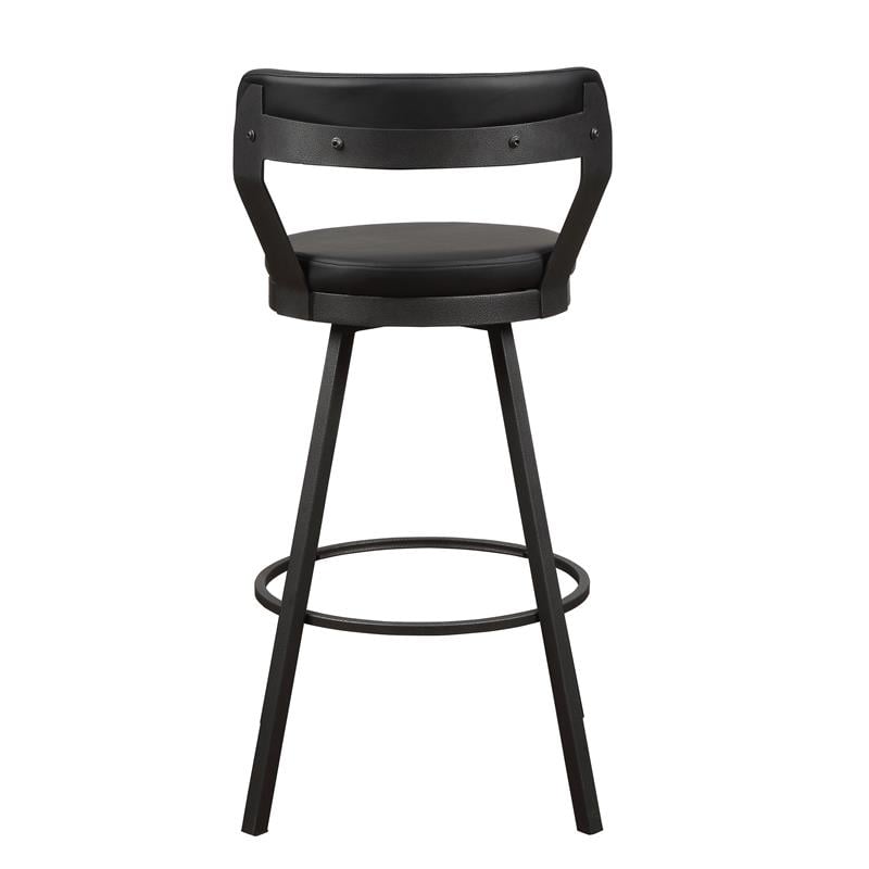 Lexicon Appert Metal Swivel Pub Height Chair in Silver/Black (Set of 2)