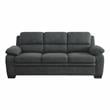 Lexicon Holleman Modern Textured Fabric Sofa with Pillow-top Arms in Dark Gray