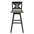 Lexicon Amsonia K-back Bar Height Dining Swivel Chair in Black (Set of 2)