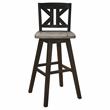Lexicon Amsonia K-back Bar Height Dining Swivel Chair in Black (Set of 2)