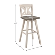 Lexicon Amsonia K-back Bar Height Dining Swivel Chair in White (Set of 2)