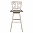 Lexicon Amsonia K-back Bar Height Dining Swivel Chair in White (Set of 2)