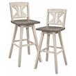 Lexicon Amsonia K-back Bar Height Dining Swivel Chair in White (Set of 2)
