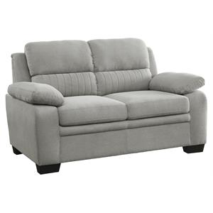 Lexicon Holleman 58&quot Polyester Fabric Loveseat with Exposed Legs in Light Gray
