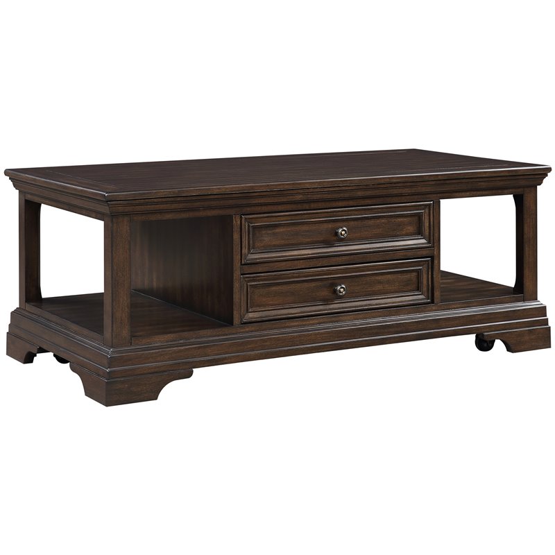 Lexicon Tobias Traditional Wooden Lift Top Coffee Table in Espresso