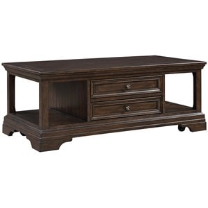 Lexicon Tobias Traditional Wooden Lift Top Coffee Table in Espresso