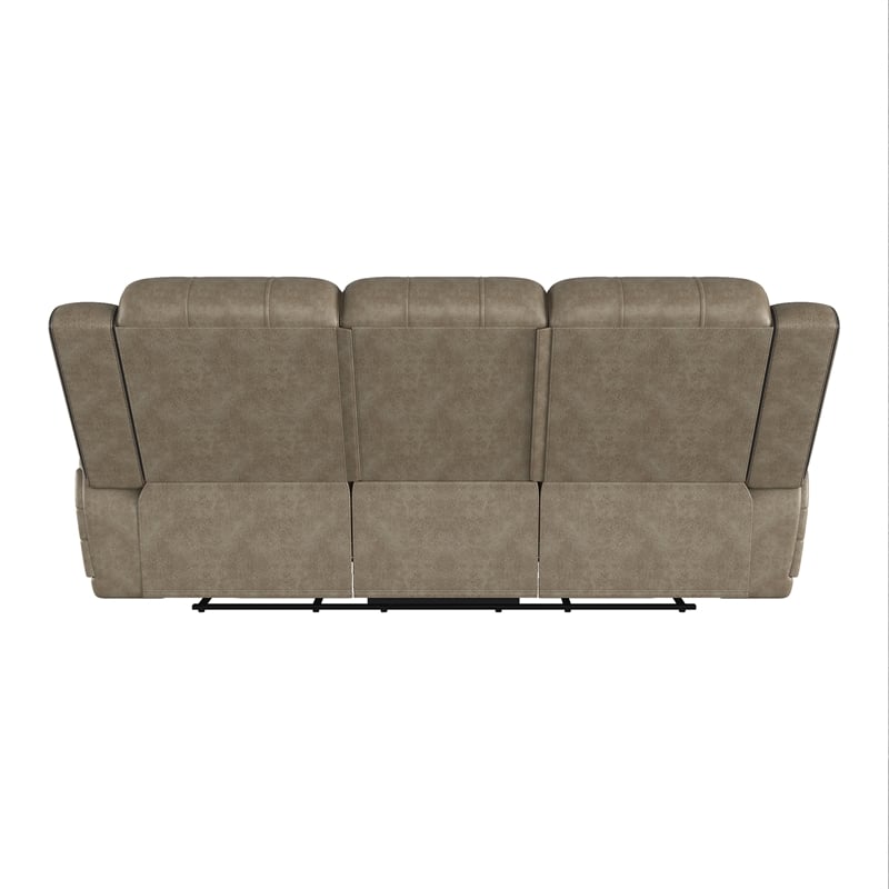 Lexicon Centeroak Modern Contemporary Microfiber Reclining Sofa in Sandy Brown