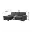 Lexicon Morelia 2-piece Contemporary Fabric Sectional with Left Chaise in Gray