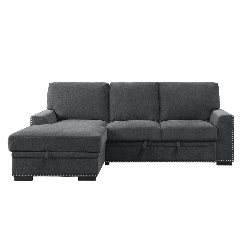 Lexicon Morelia 2-piece Contemporary Fabric Sectional with Left Chaise in Gray