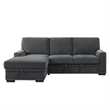 Lexicon Morelia 2-piece Contemporary Fabric Sectional with Left Chaise in Gray
