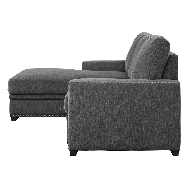 Lexicon Morelia 2-piece Contemporary Fabric Sectional with Left Chaise in Gray
