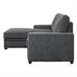Lexicon Morelia 2-piece Contemporary Fabric Sectional with Left Chaise in Gray