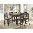 Lexicon Balin 5 Piece Counter Height Dining Set in Brown with Slat Back Chairs