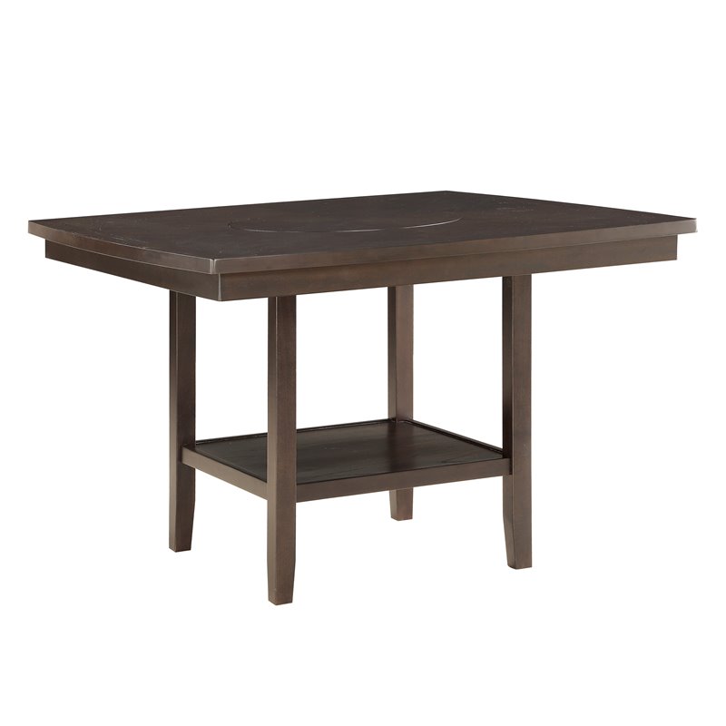 Lexicon Balin 5 Piece Counter Height Dining Set in Brown with Slat Back Chairs