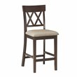 Lexicon Balin 5 Piece Counter Height Dining Set in Brown with Crossback Chairs